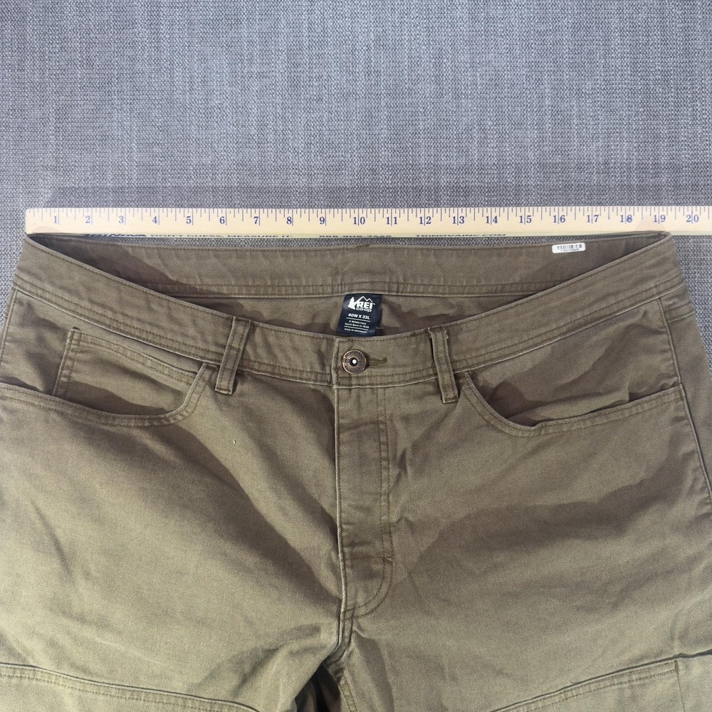 REI Co-op Pants Mens 40x32 Brown Canvas Straight Leg Hiking Outdoor Workwear - Picture 3 of 7